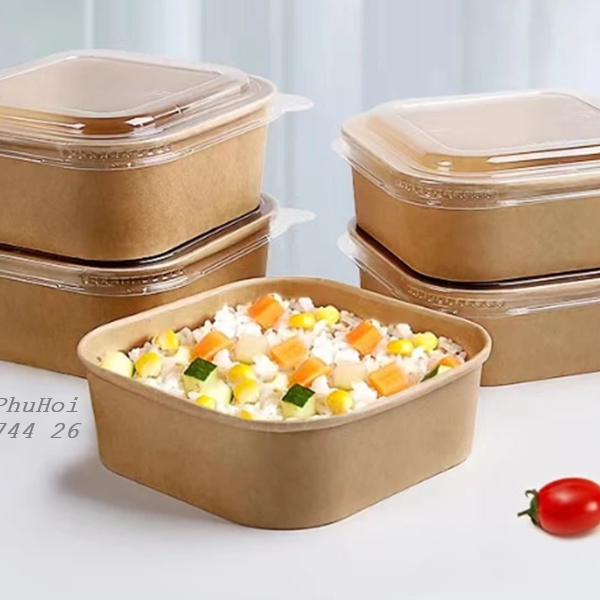 Tô giấy kraft vuông 750ml